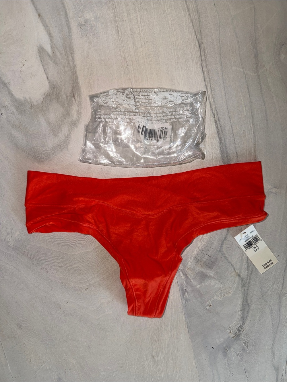 NWT aerie orange thong